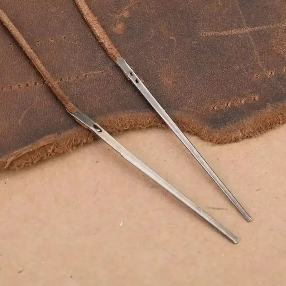 DIY Single Holes Leather Rope Crochets Double holes Flat Head Leather Rope Woven Sewing Tools Hand Lace