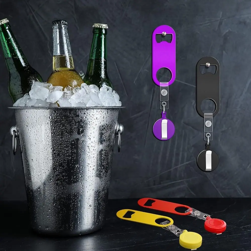 Flat Bottle Opener Bartender Retractable Beer Opener Bartender for Kitchen Restaurant Home Anniversaries Supplies Party Gifts