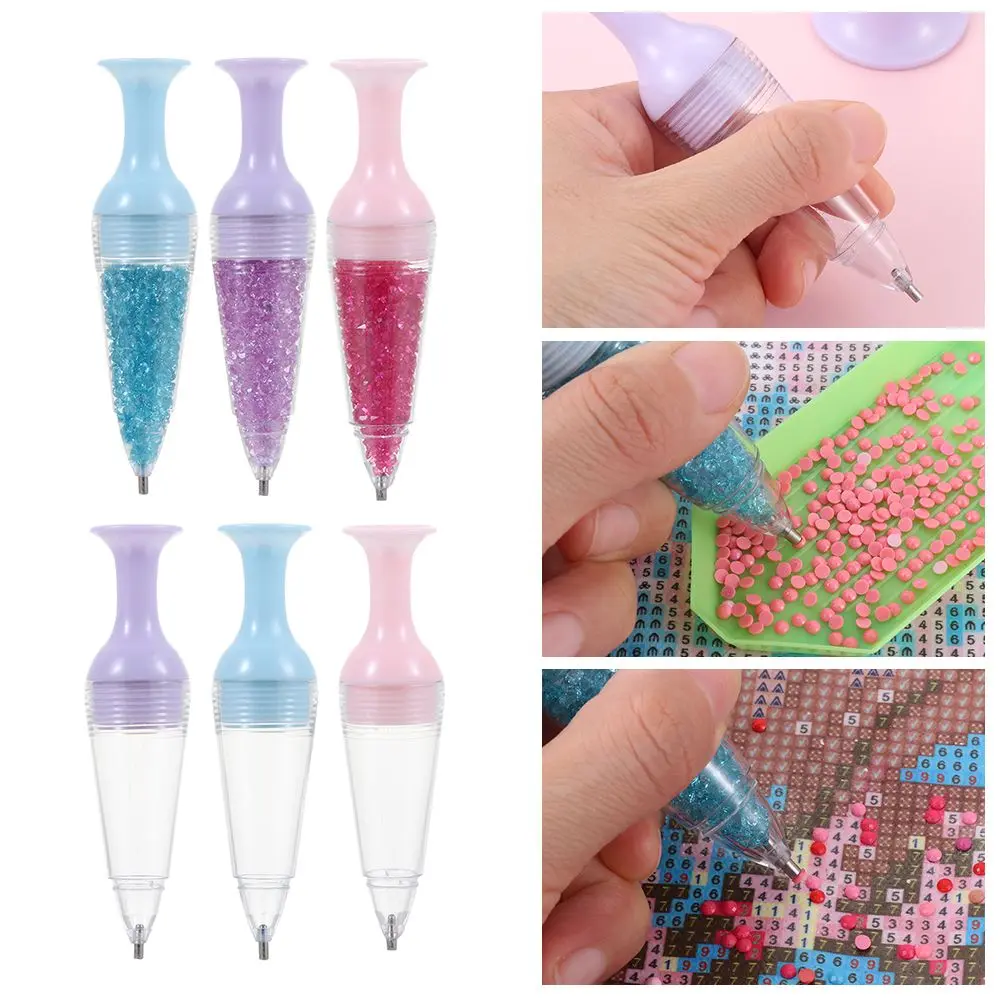 DIY Flower Pot Shape Sewing Accessories Cross Stitch Standable Diamond Painting Tool 5D Diamond Painting Point Drill Pen