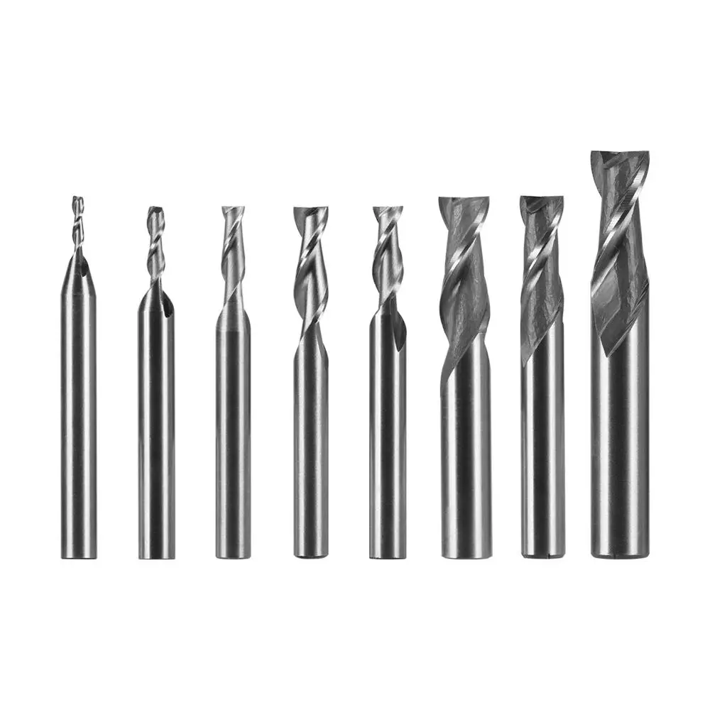 1/5pcs High quality 1-12mm Machine Tool Wood-Cutter Tools Milling Cutters Mill Cutter Woodworking Drill Bits CNC Straight Shank