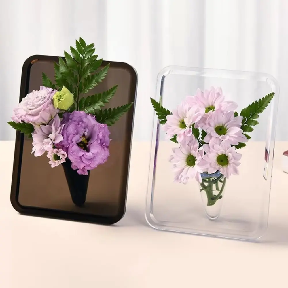 Creative Acrylic Photo Frame Vase Transparent Fresh and Dried Flower Flower Container Hydroponic Flower Vase Art Decorations