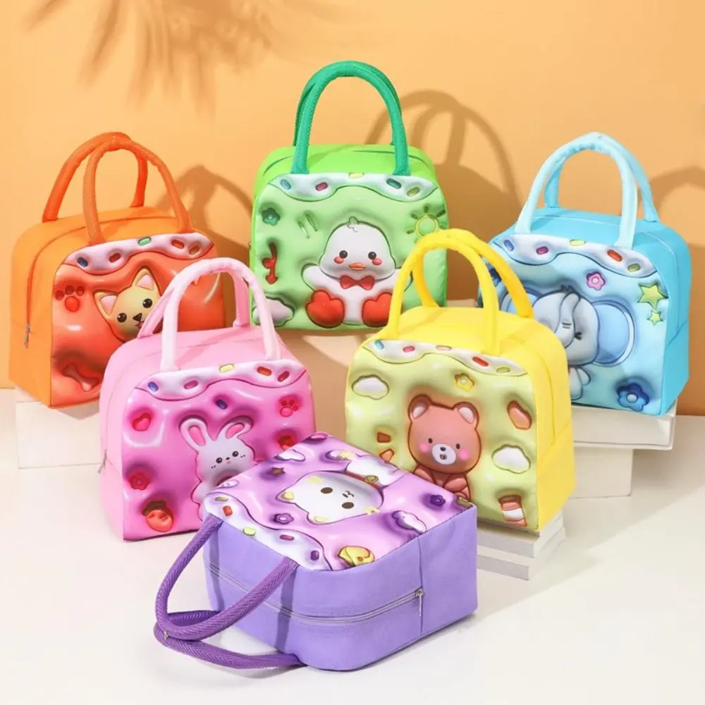 Oxford Cloth 3D Stereoscopic Lunch Bag Lunch Box Accessories Expansion Cartoon Lunch Bags Large Capacity Thermal Bag