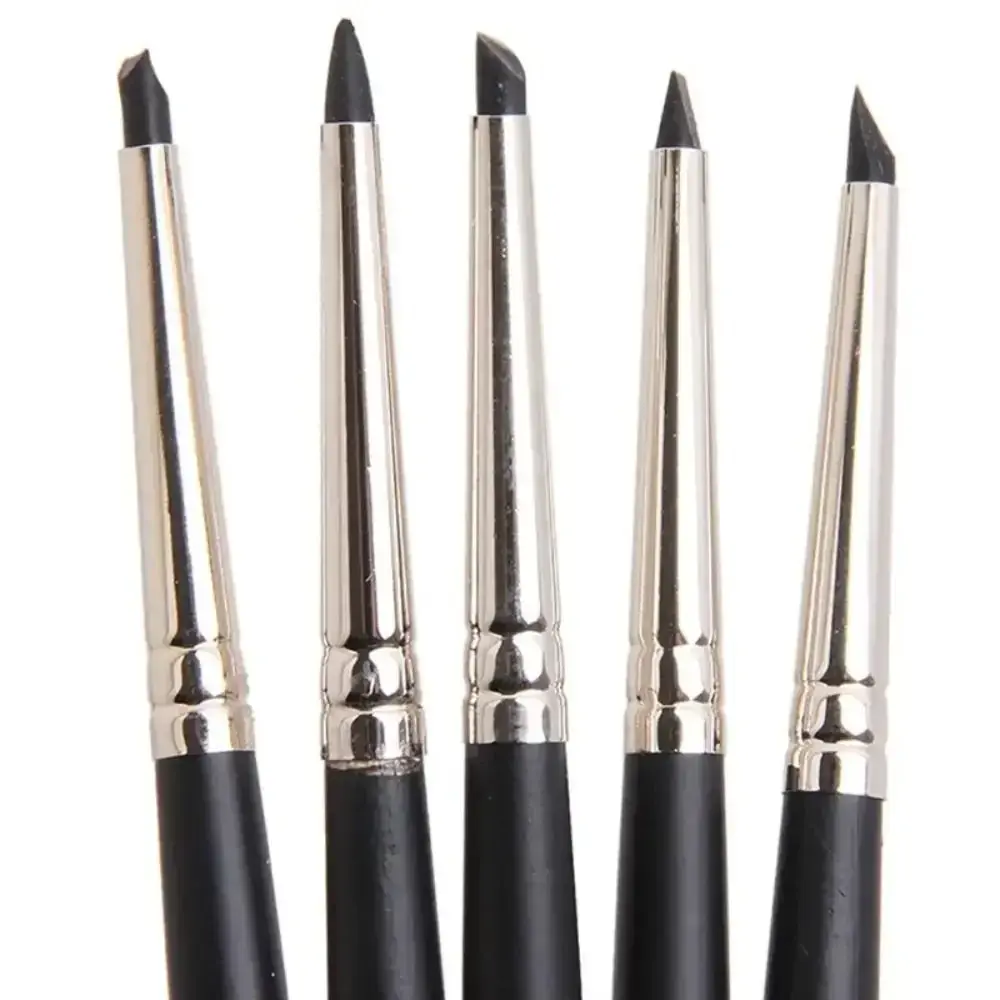 5PCS New Silicone Clay Sculpting Tool Soft Multifunctional Clay Silicone Pen Durable Black Pottery Carving Pen