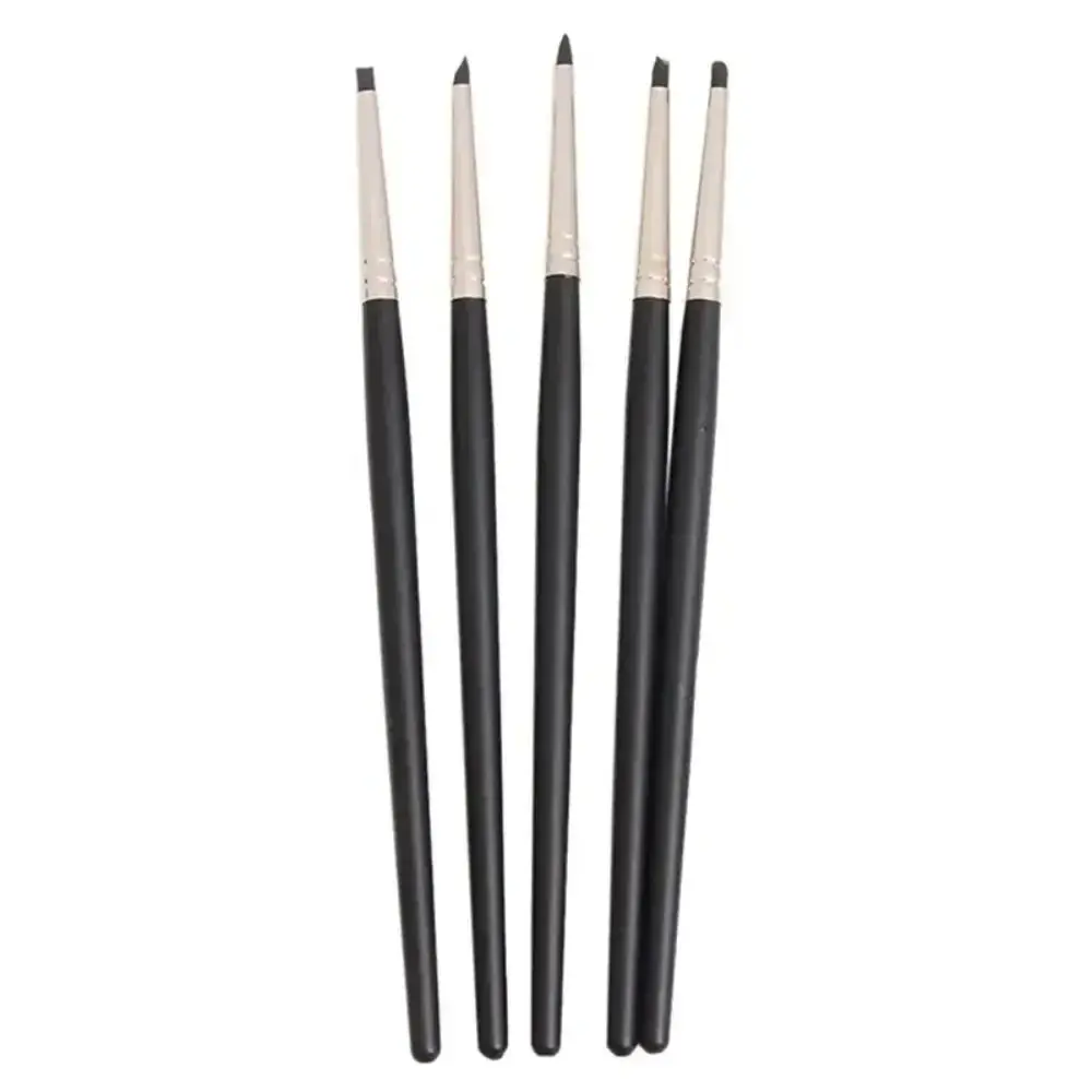5PCS New Silicone Clay Sculpting Tool Soft Multifunctional Clay Silicone Pen Durable Black Pottery Carving Pen