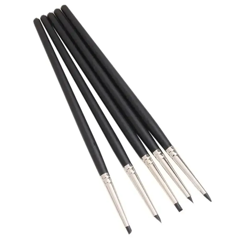 5PCS New Silicone Clay Sculpting Tool Soft Multifunctional Clay Silicone Pen Durable Black Pottery Carving Pen