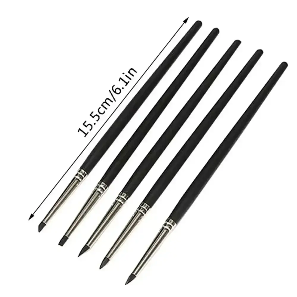 5PCS New Silicone Clay Sculpting Tool Soft Multifunctional Clay Silicone Pen Durable Black Pottery Carving Pen