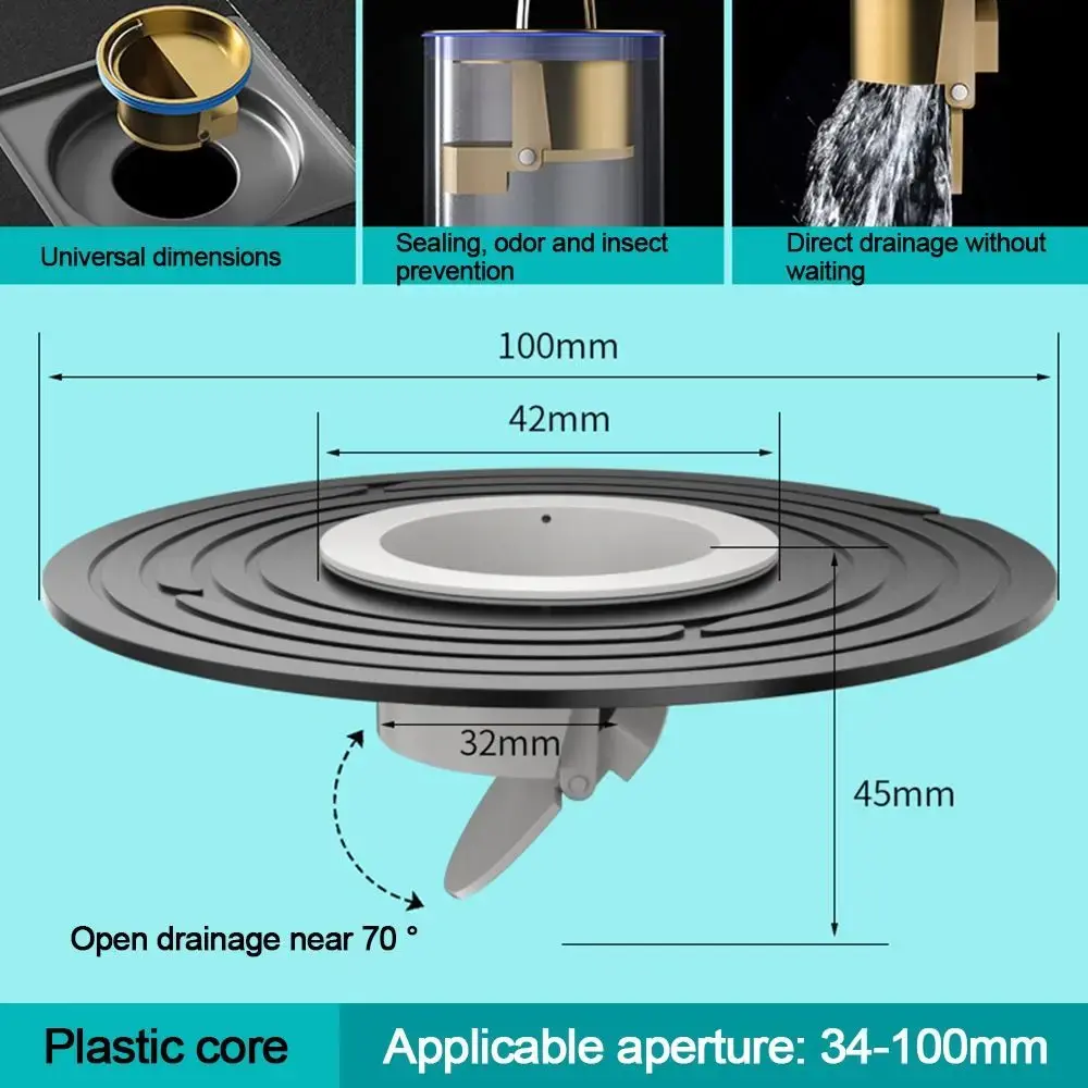 New Backflow Preventer Shower Floor Drain Dectable Universal Sink Strainer Anti-odor Drain Filter Plug Bathroom Supplies