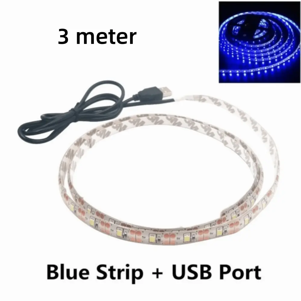 New 5V LED Light Strips RGB Flexible Lighting Decor Strip White Warm with USB Cable Plug Atmosphere Light Strip Home Decor Lamp