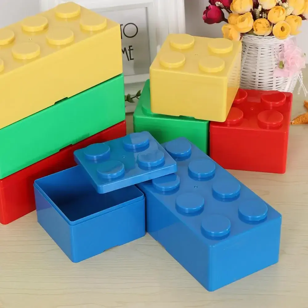 Hot Stationery Organizer Desktop Container Storage Box Plastic Building Block Shapes