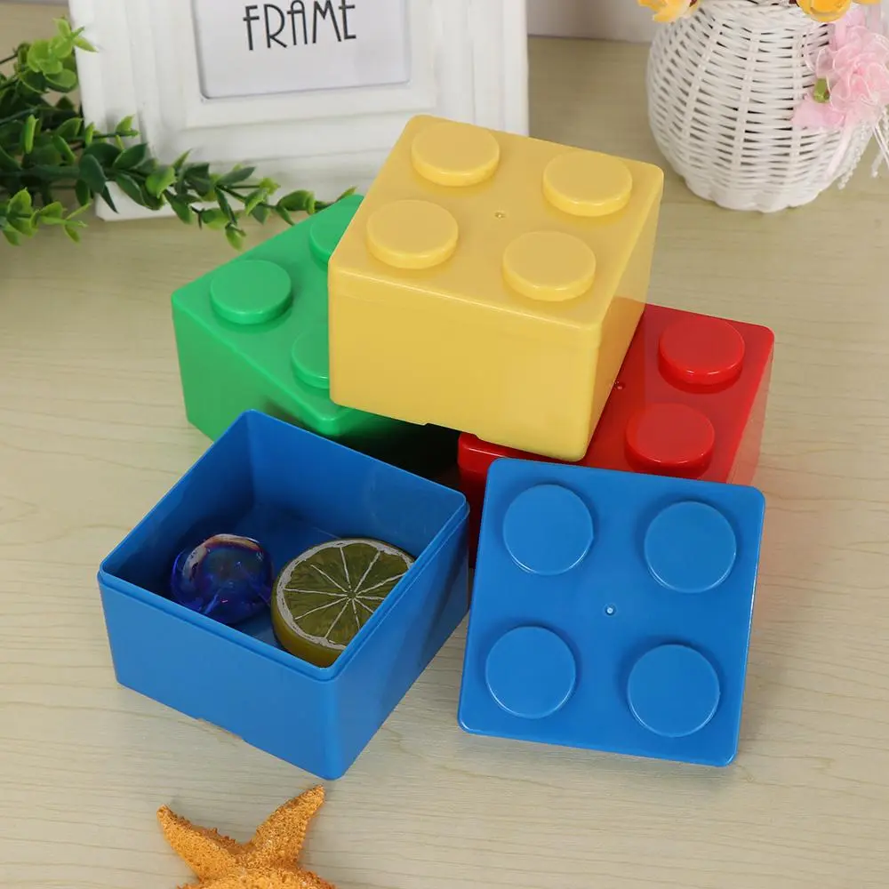 Hot Stationery Organizer Desktop Container Storage Box Plastic Building Block Shapes