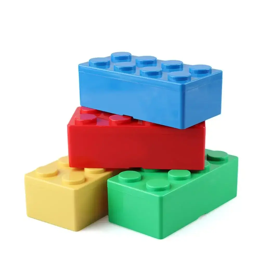 Hot Stationery Organizer Desktop Container Storage Box Plastic Building Block Shapes
