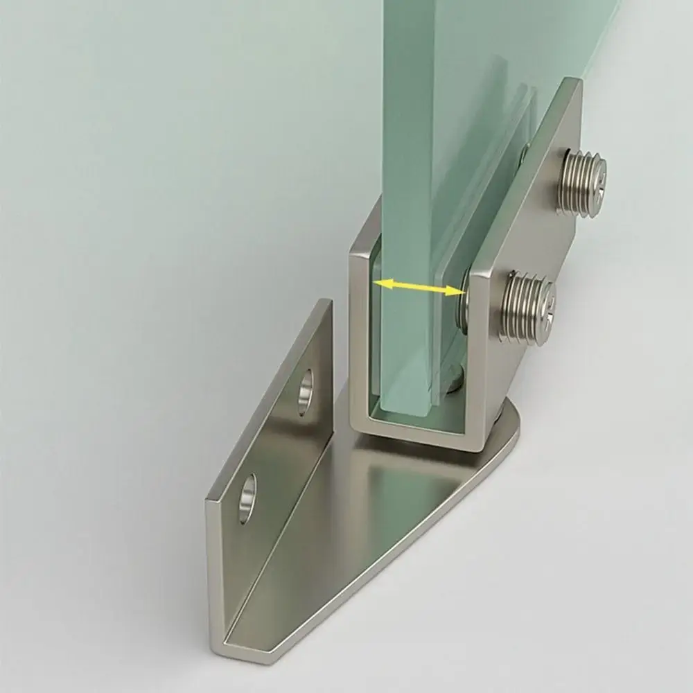 2PCS Zinc Alloy Glass Door Hinge Hardware Side Mounted Frameless Clamp No Drilling Self-closing Cabinet Door Hinge Glass Cabinet