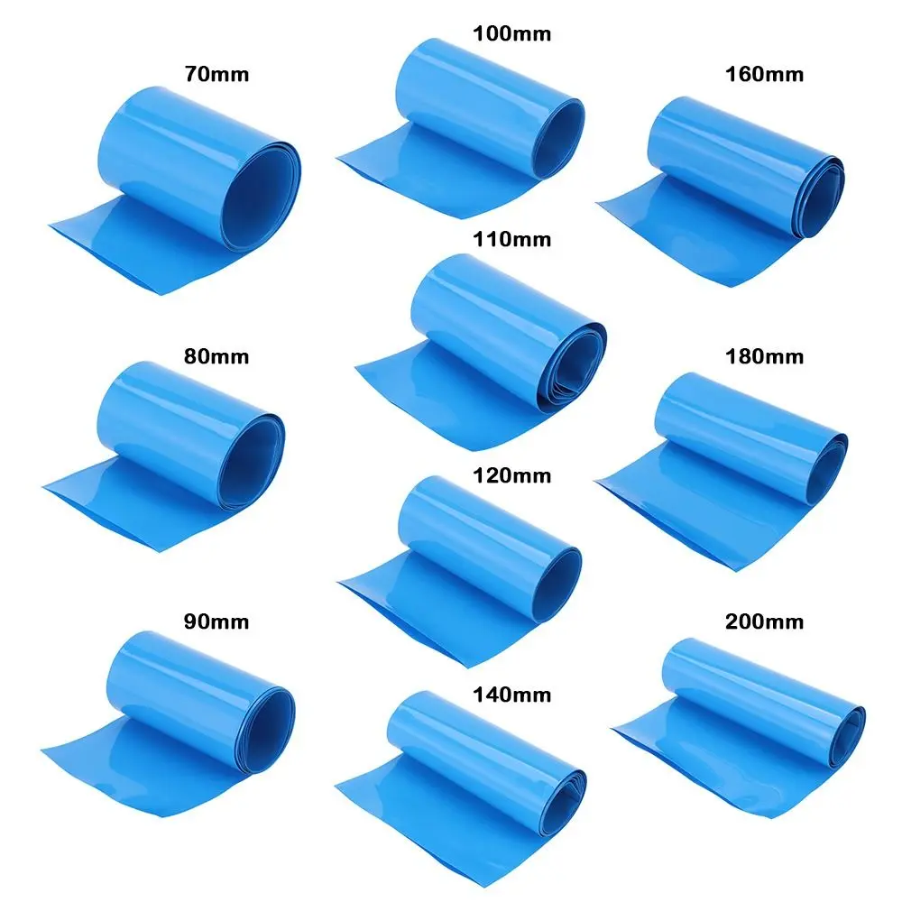 1Meter/Pack New Li-ion Wrap Heat Shrink Tube 18650 Battery Pack PVC Shrinkable Film Multi Sizes 70-200mm Width Tape Sleeves