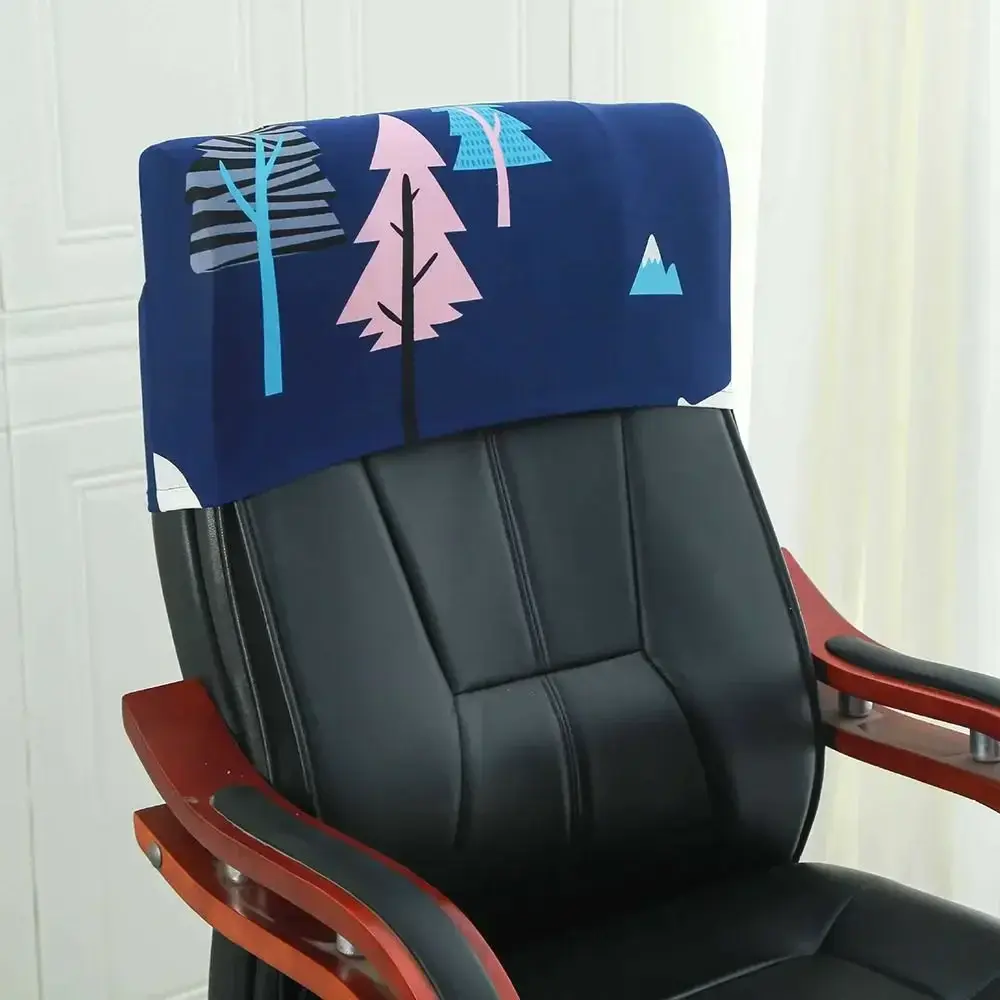 Cartoon Panda Penguin Rose Pattern Elastic Office Chair Backrest Cover Comfortable High Elasticity Chair Back Protection