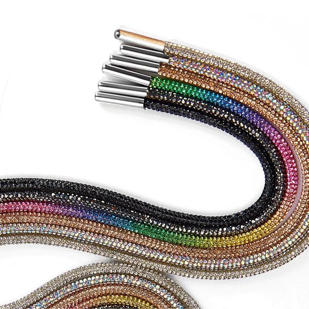 1PC Luxury Drawstring Cross Braiding Strap Rhinestone ShoeLaces Shoe Laces Sneakers Laces Bright Strings
