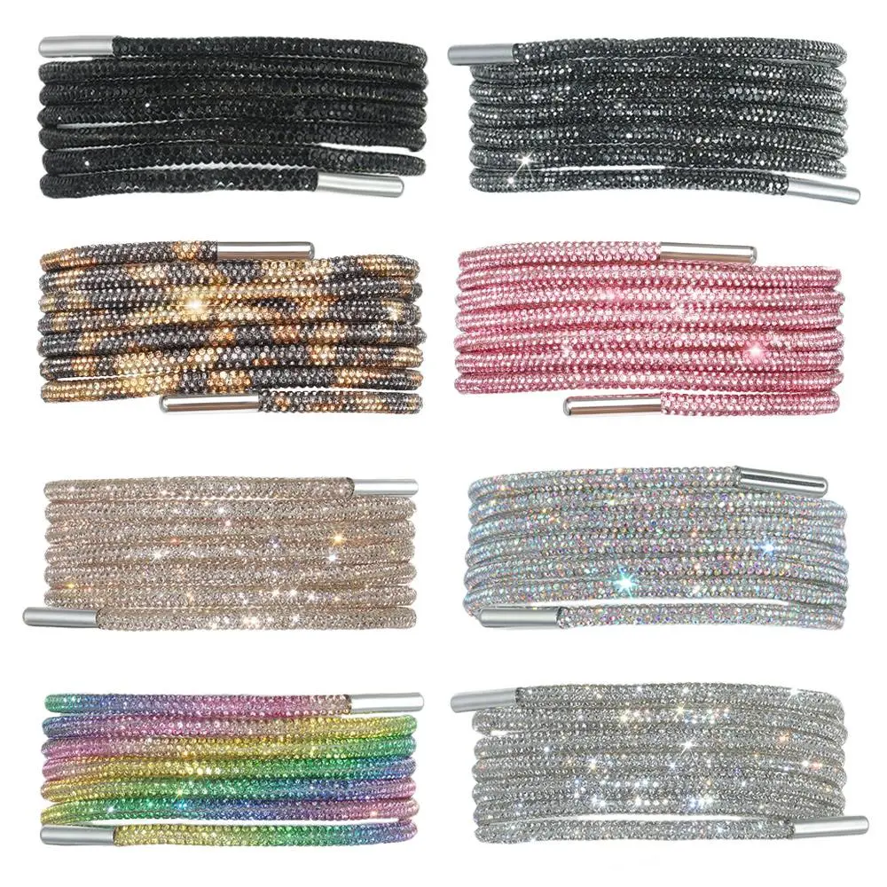 1PC Luxury Drawstring Cross Braiding Strap Rhinestone ShoeLaces Shoe Laces Sneakers Laces Bright Strings