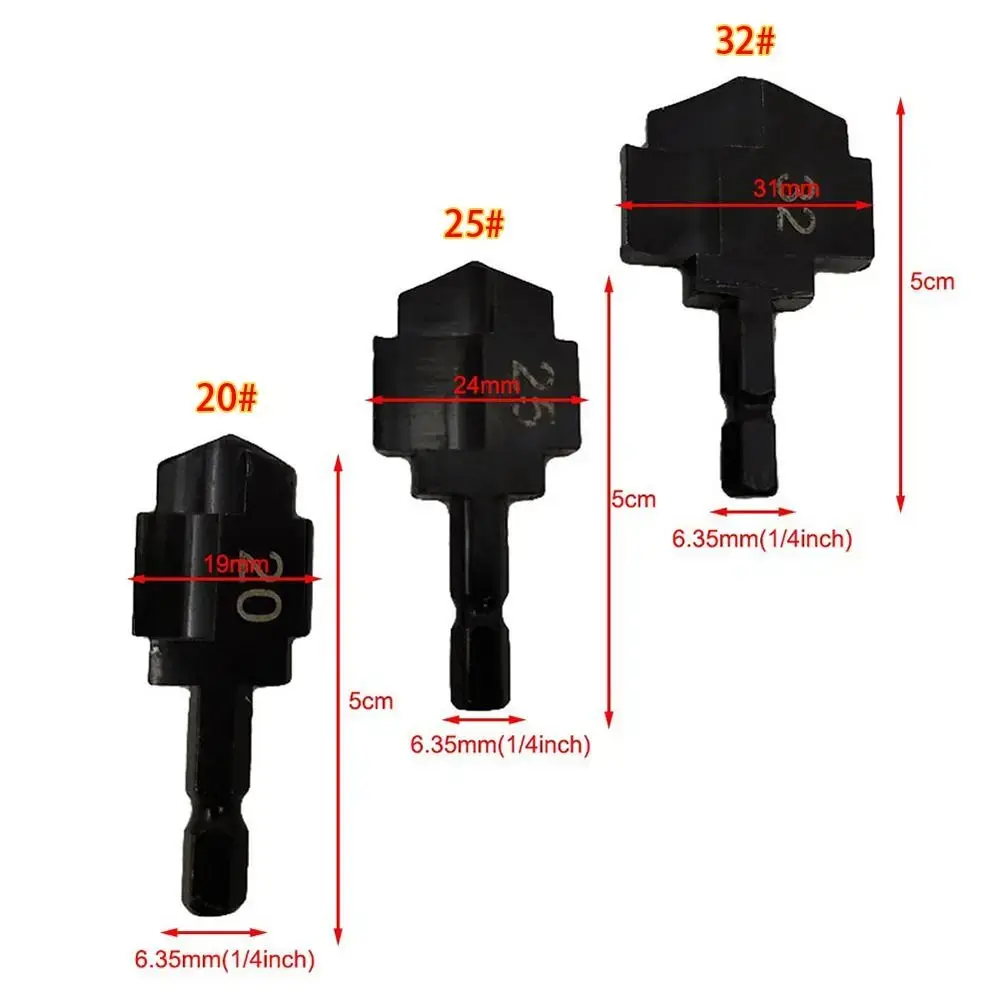 1/3Pcs Water Pipe Expansion PPR Lifting Stepped Drill Bit Hexagon Shank For Plumber Repairing Step Drill 6.35mm