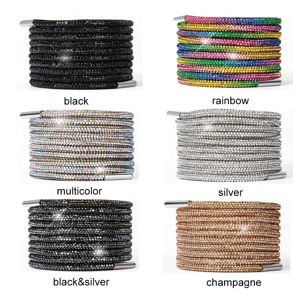 1PC Luxury Drawstring Cross Braiding Strap Rhinestone ShoeLaces Shoe Laces Sneakers Laces Bright Strings