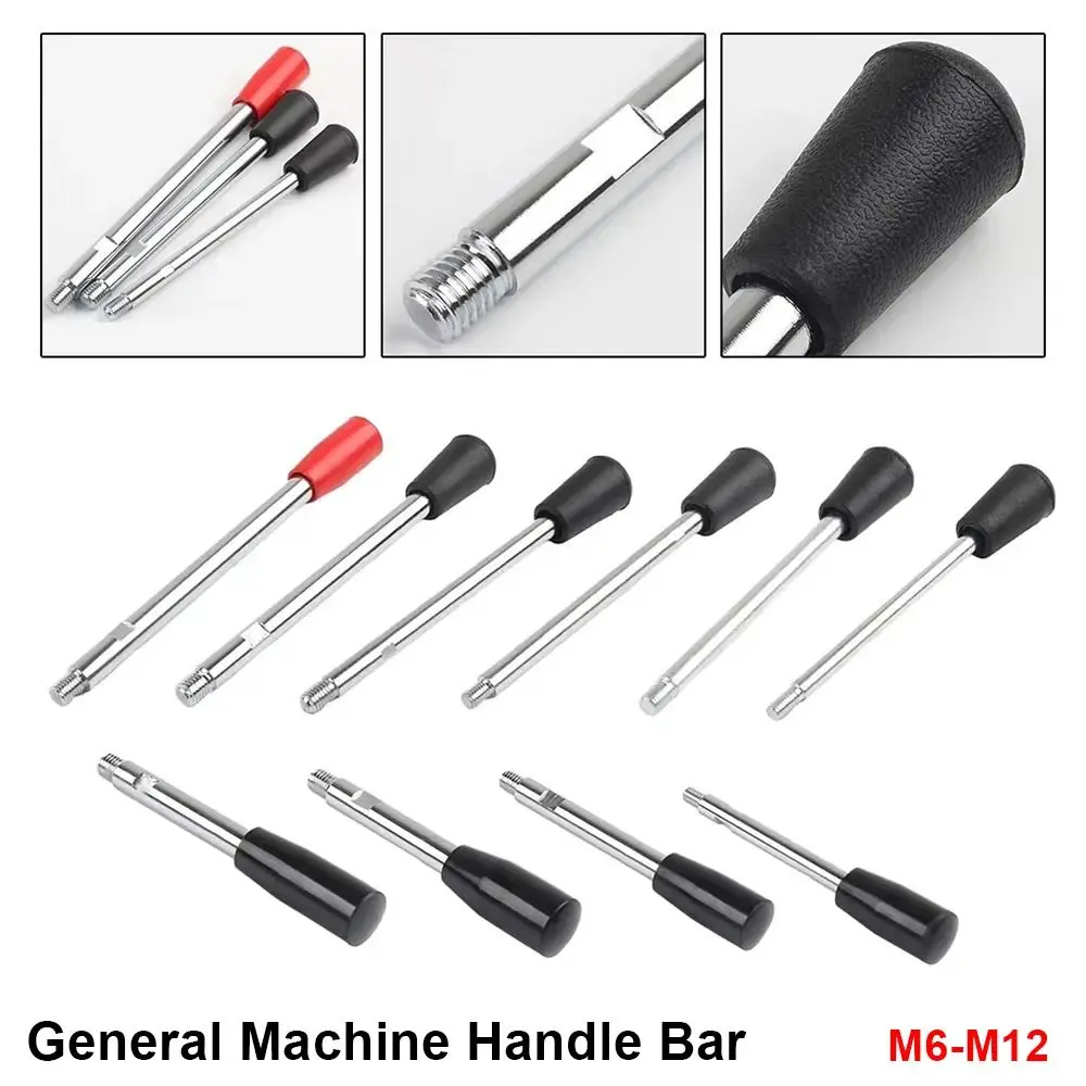 1Pcs Durable M6-M12 Handle Bar Long Grip Fixed Machine Work Rod Bakelite Knob Carbon Steel Bar Bench Drill Accessories