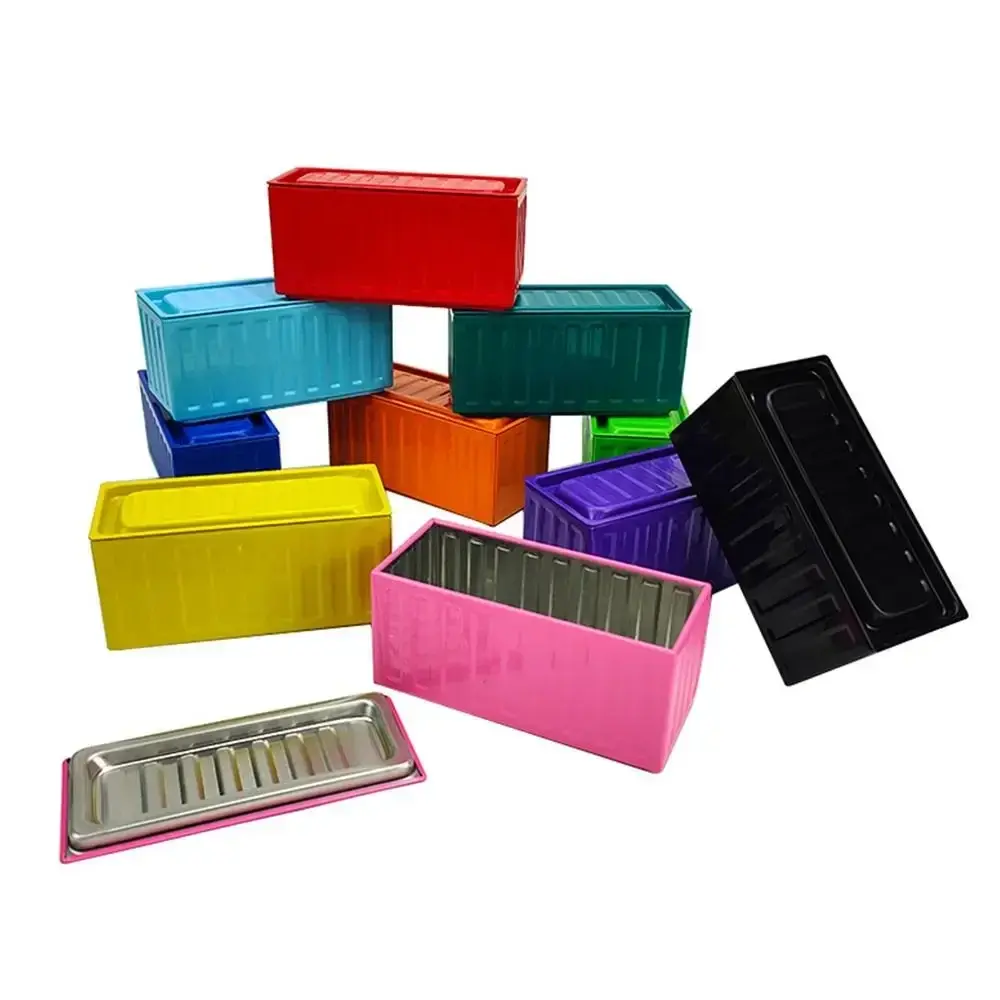 Wrought Iron Mini Container Model Retro Industrial Style Small Size Tin Toy Storage Box Metal Box Model Ornaments Tin Box