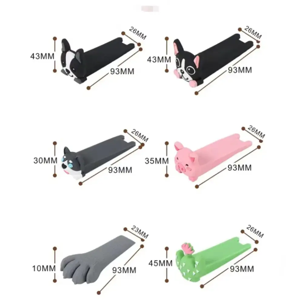 Fashion Silicone Door Stop Shock Absorbent Home Door Block Wedge Doorstops Reusable Cute Gift Doorstop