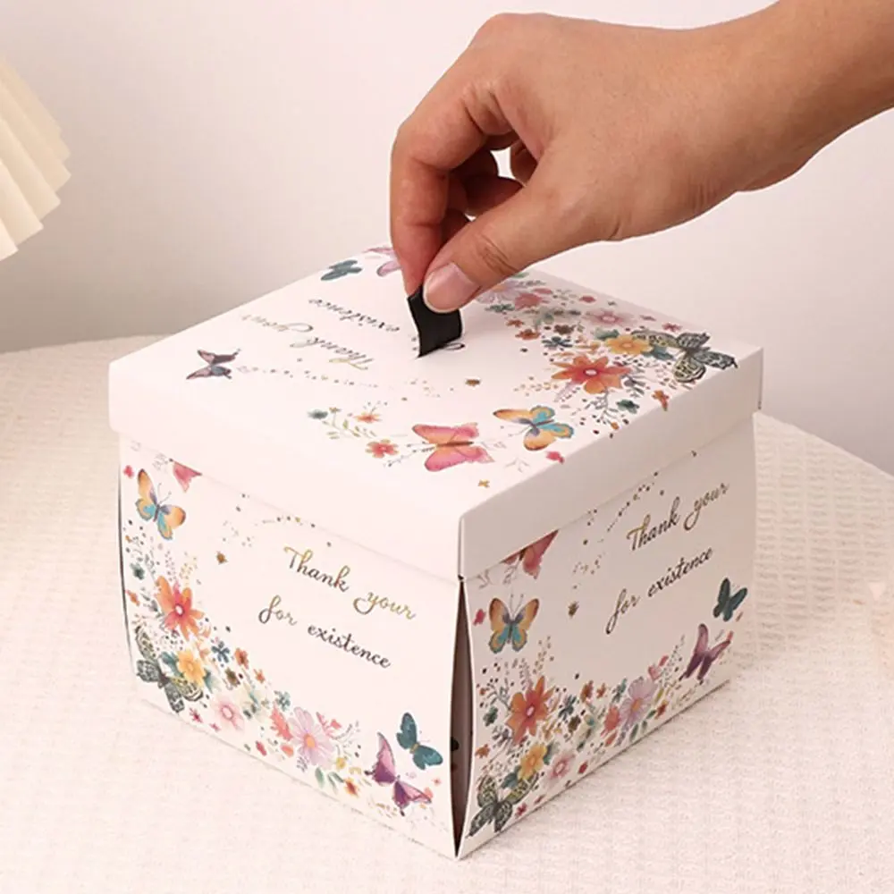 Multicolor Flying Butterfly Gift Box Enclose 4PCS Butterflies Auto Expand Exploding Gift Box Paper Present Box