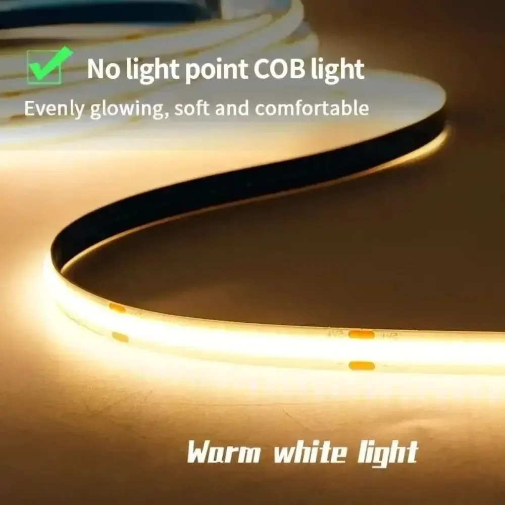 High Density Flexible COB Led Strip Lights White USB Powered USB 5V Led Lights Warm White Tape Lights Home