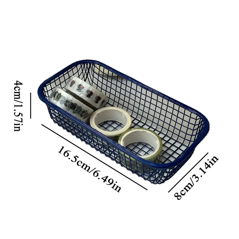 New Metal Storage Basket Mini simple Organizer Basket arrange INS Make Up Sorting Holder Desktop