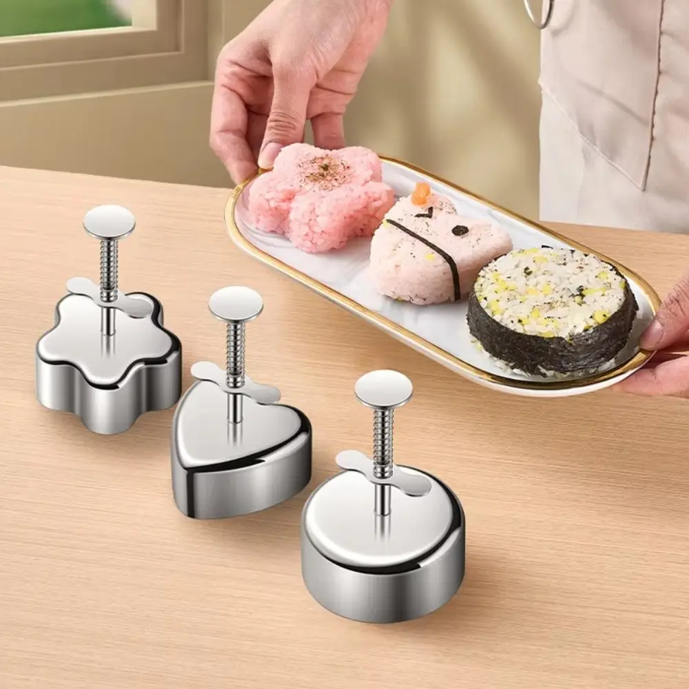 New Stainless Steel Sushi Mold Sushi Tool Non-Stick Rice Ball Ring Easy to Release Burger Press Molds