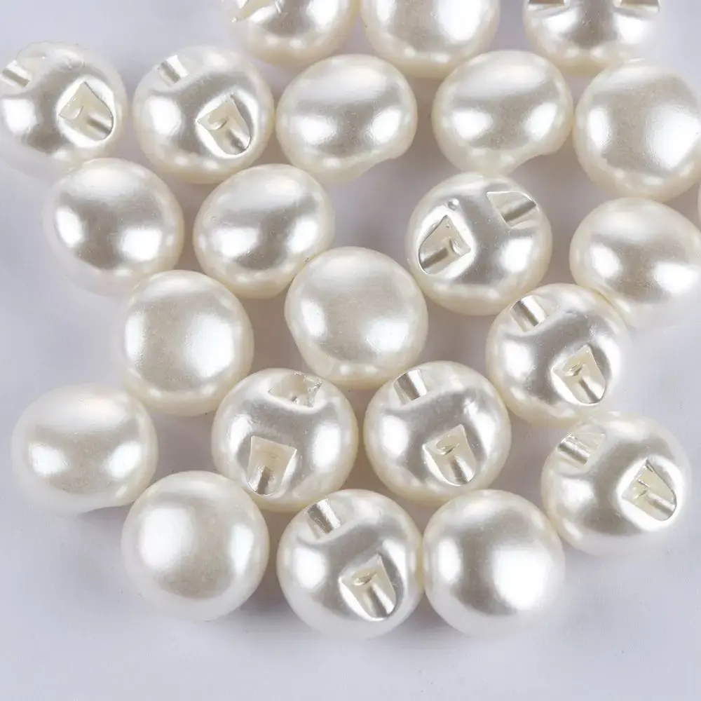 50PCS 10mm Round Pearl Buttons Mushroom Sewing Buttons for Garment Decorative DIY Crafts Clothing Dress Accessories