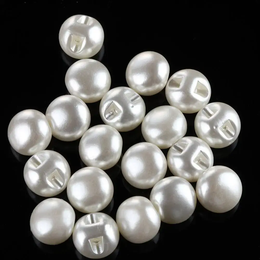 50PCS 10mm Round Pearl Buttons Mushroom Sewing Buttons for Garment Decorative DIY Crafts Clothing Dress Accessories