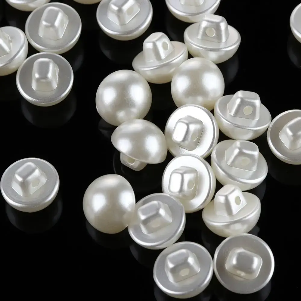 50PCS 10mm Round Pearl Buttons Mushroom Sewing Buttons for Garment Decorative DIY Crafts Clothing Dress Accessories
