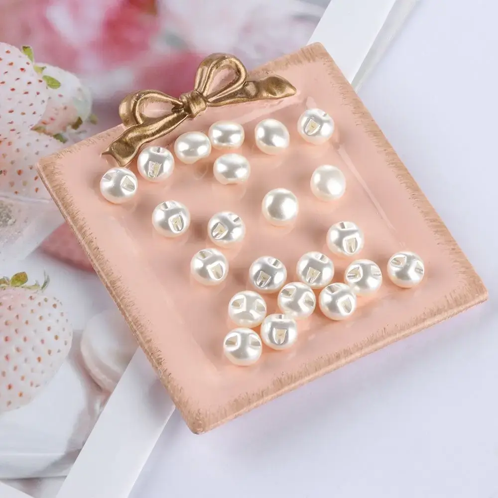 50PCS 10mm Round Pearl Buttons Mushroom Sewing Buttons for Garment Decorative DIY Crafts Clothing Dress Accessories