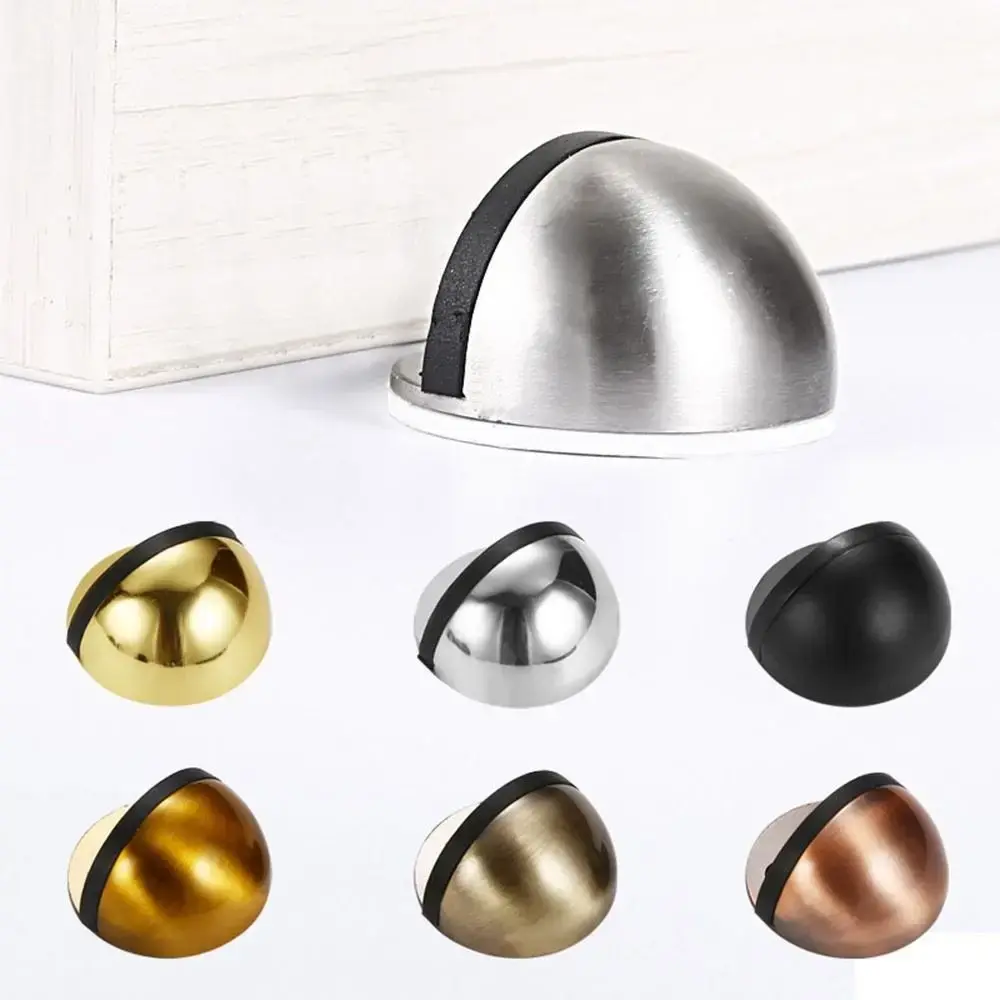 New Stainless Steel Door Stopper Nail-free Anti-collision Door Suction Non Punching Hardware Door Stop Door