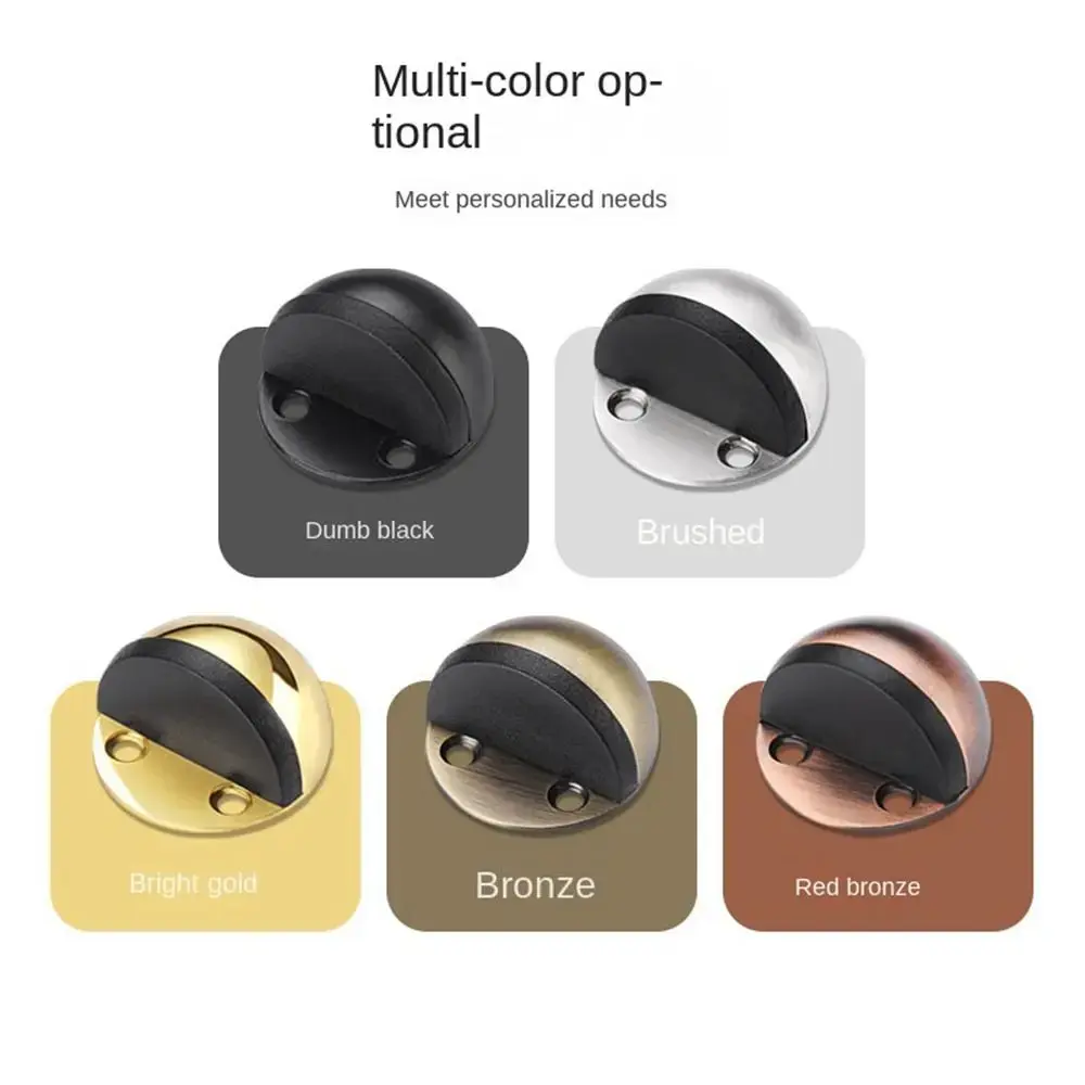 New Stainless Steel Door Stopper Nail-free Anti-collision Door Suction Non Punching Hardware Door Stop Door