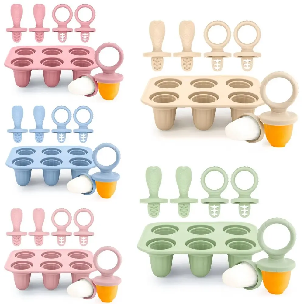 Food Grade Silicone Baby Teething Ice Cream Stick Molds Freezing Function Non-Toxic DIY Homemade Ice Cream Mold Reusable