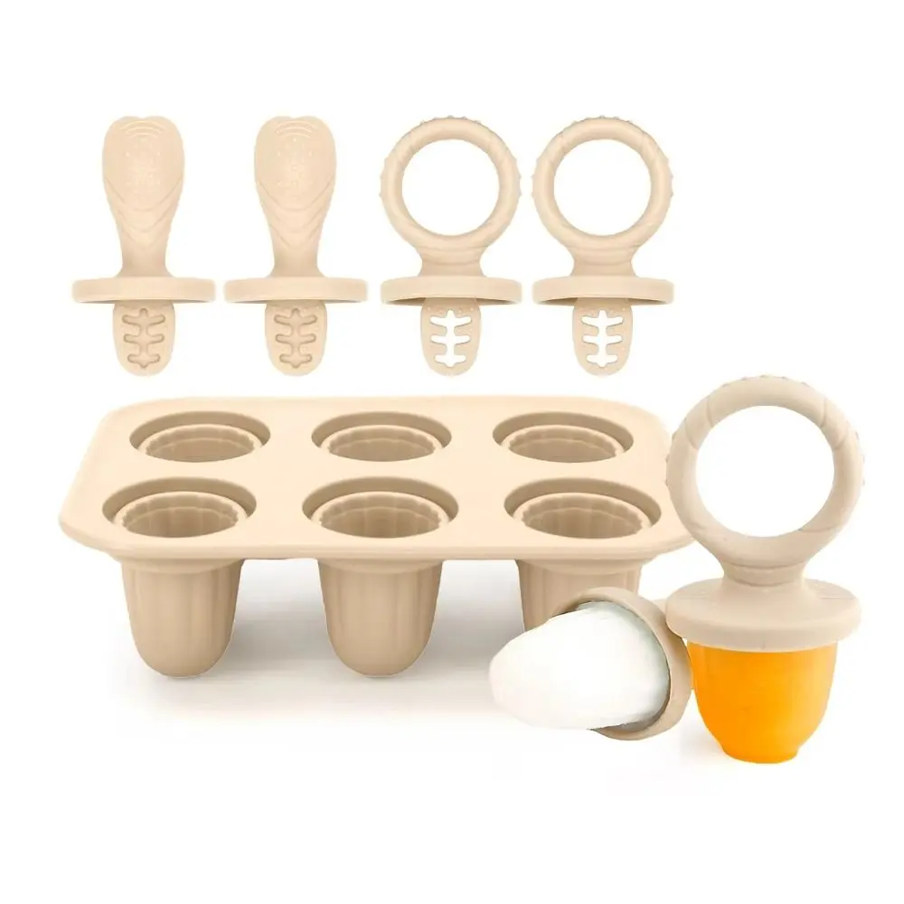 Food Grade Silicone Baby Teething Ice Cream Stick Molds Freezing Function Non-Toxic DIY Homemade Ice Cream Mold Reusable