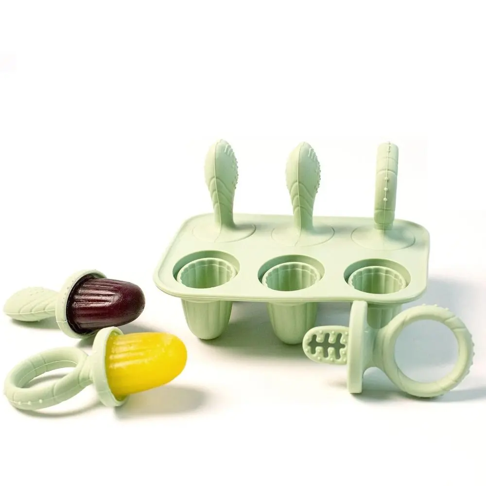 Food Grade Silicone Baby Teething Ice Cream Stick Molds Freezing Function Non-Toxic DIY Homemade Ice Cream Mold Reusable