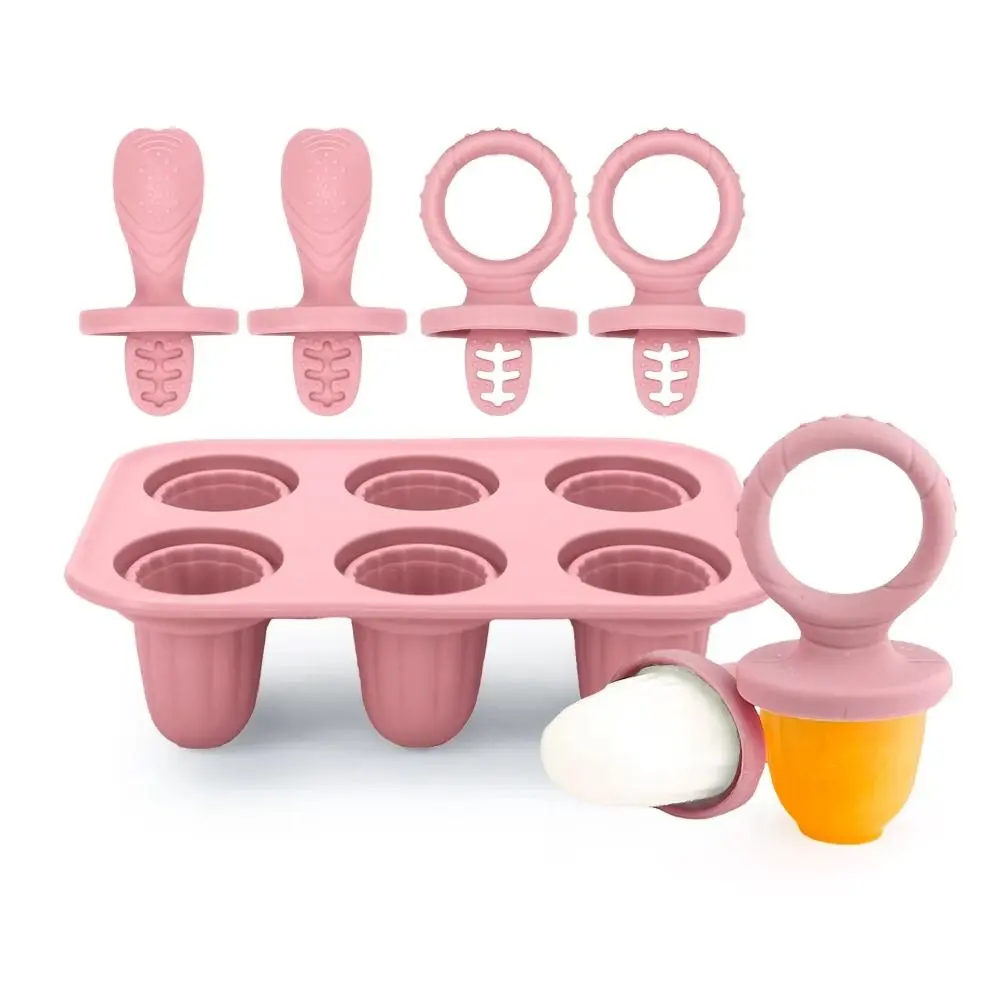 Food Grade Silicone Baby Teething Ice Cream Stick Molds Freezing Function Non-Toxic DIY Homemade Ice Cream Mold Reusable