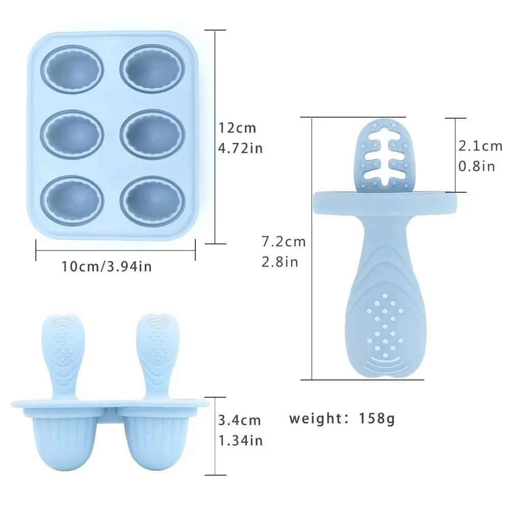 Food Grade Silicone Baby Teething Ice Cream Stick Molds Freezing Function Non-Toxic DIY Homemade Ice Cream Mold Reusable
