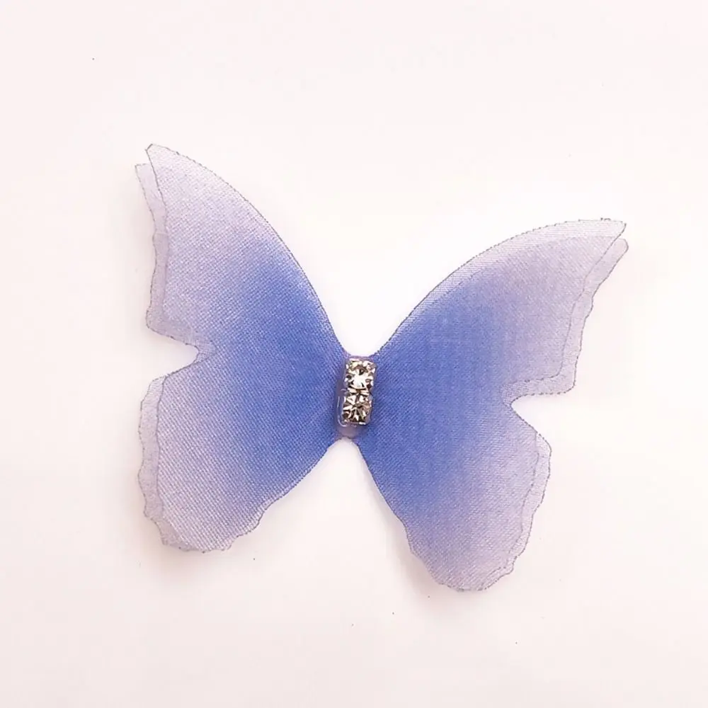 50Pcs Double Layer Butterfly Appliques 3D DIY Handmade Butterfly Patch Gradient Color Dreamy Chiffon Butterfly