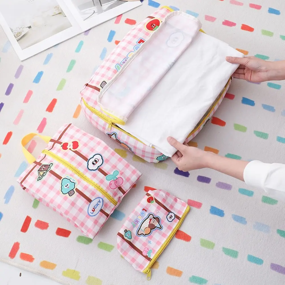 Large Capacity Travel Storage Bag Multi-function Waterproof Luggage Storage Bag Cotton With Zipper Cosmetic Organizer Handbag