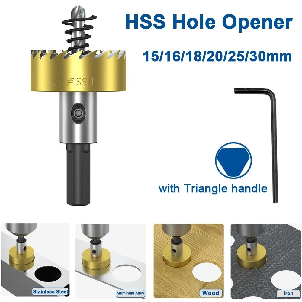 High Speed Steel Hole Saw 15-30mm Circular Sawtooth Tapper HSS Hole Opener Cutting Metal Stainless Steel Iron and Wood