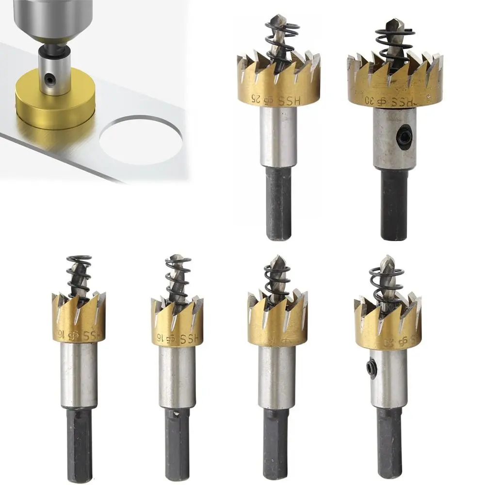 High Speed Steel Hole Saw 15-30mm Circular Sawtooth Tapper HSS Hole Opener Cutting Metal Stainless Steel Iron and Wood