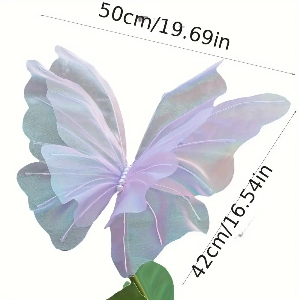 2025 30/50cm Artificial Butterfly Outdoor Giant Gauze Fake Butterfly 3D Silk Yarn Butterfly Photography Props
