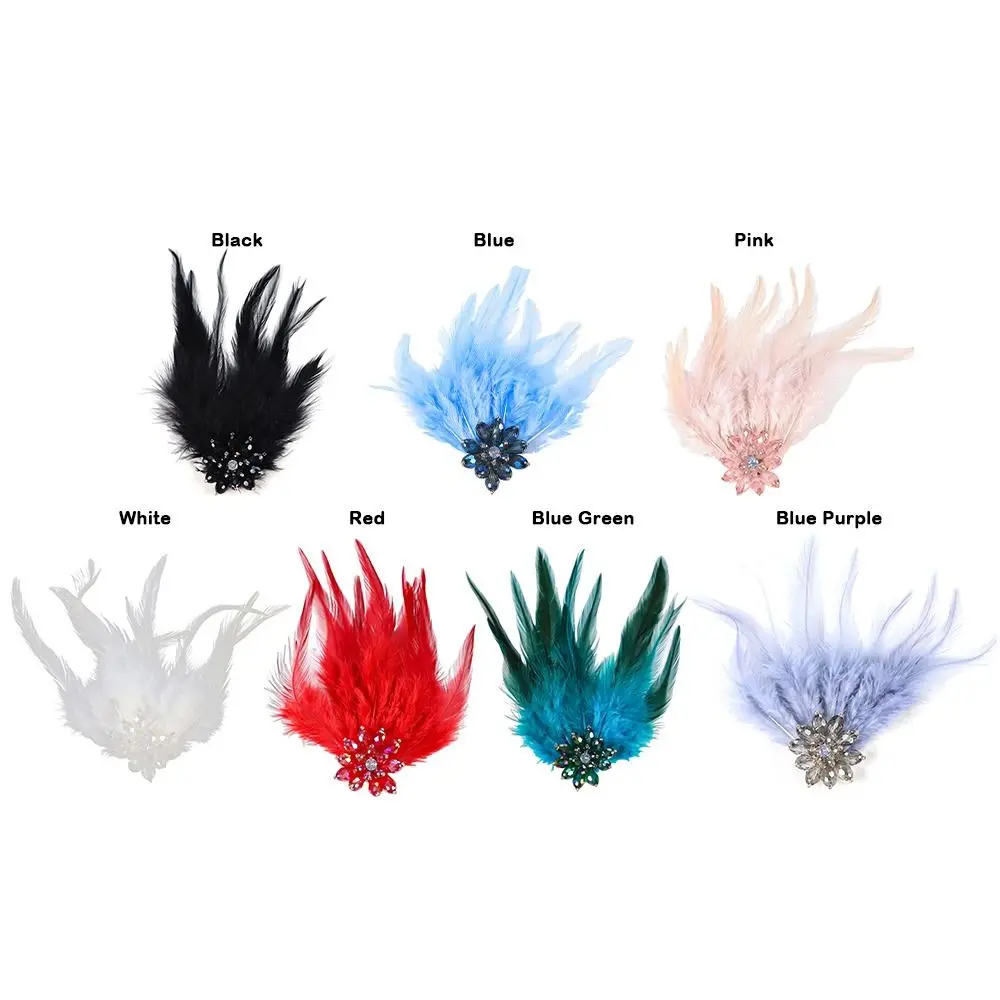 Creative DIY Crystal Flower Charming Jewelry Colorful Feathers Rhinestone Crystal Flowers Women
