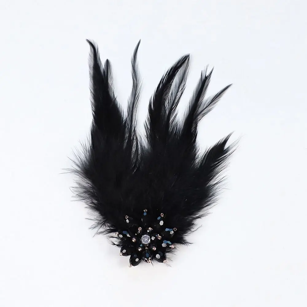 Creative DIY Crystal Flower Charming Jewelry Colorful Feathers Rhinestone Crystal Flowers Women