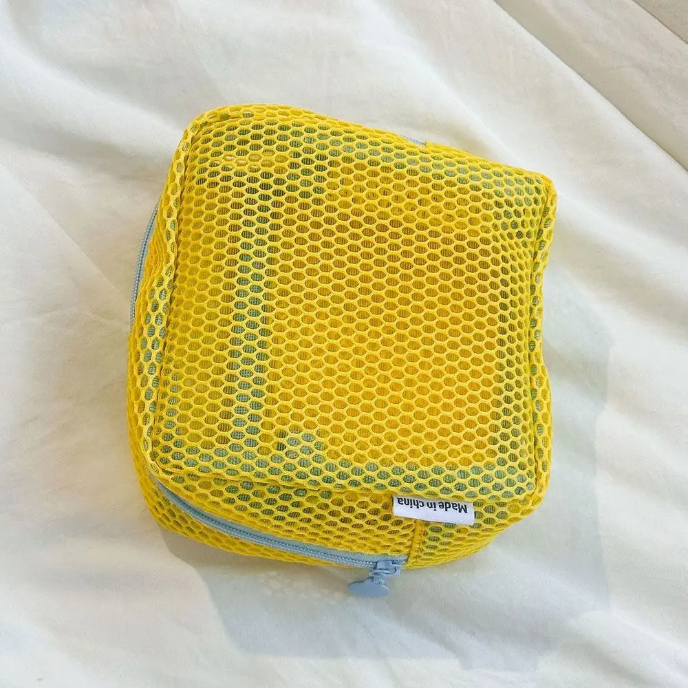 Fashion Dopamine Color Storage Bag Large Capacity Toiletry Mesh Cosmetic Bag Candy Color Coin Purse