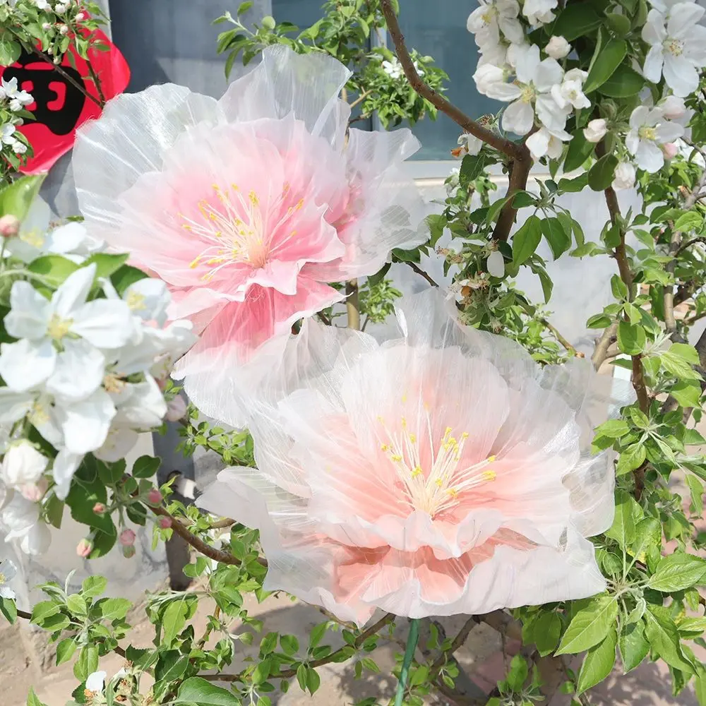 30/40/50cm Artificial Peach Blossoms 3D Fluffy Petals Shooting Props Large Flower Head Wedding Landscaping Giant Gauze