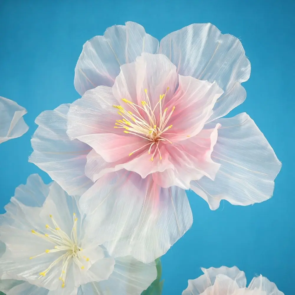 30/40/50cm Artificial Peach Blossoms 3D Fluffy Petals Shooting Props Large Flower Head Wedding Landscaping Giant Gauze